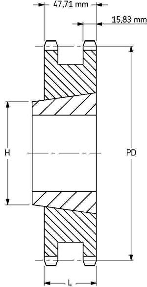 Звездочка PHS 16B-2TB14